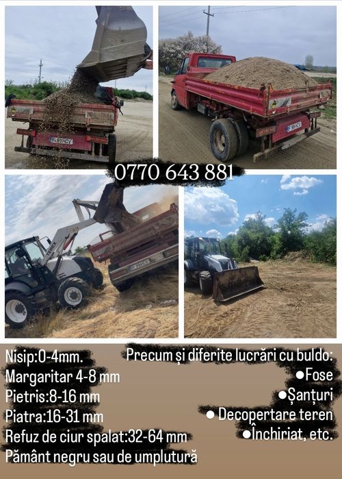 Agregate de balastiera nisip, pamant, piatra