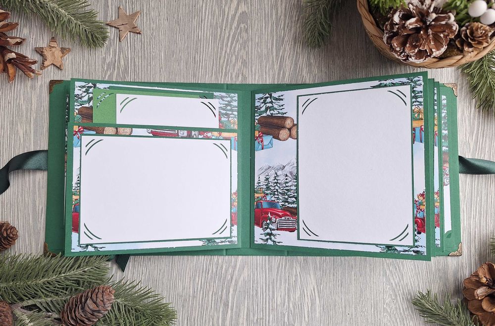 Коледен скрапбук албум "Снежна гора", ръчна изработка /54.20