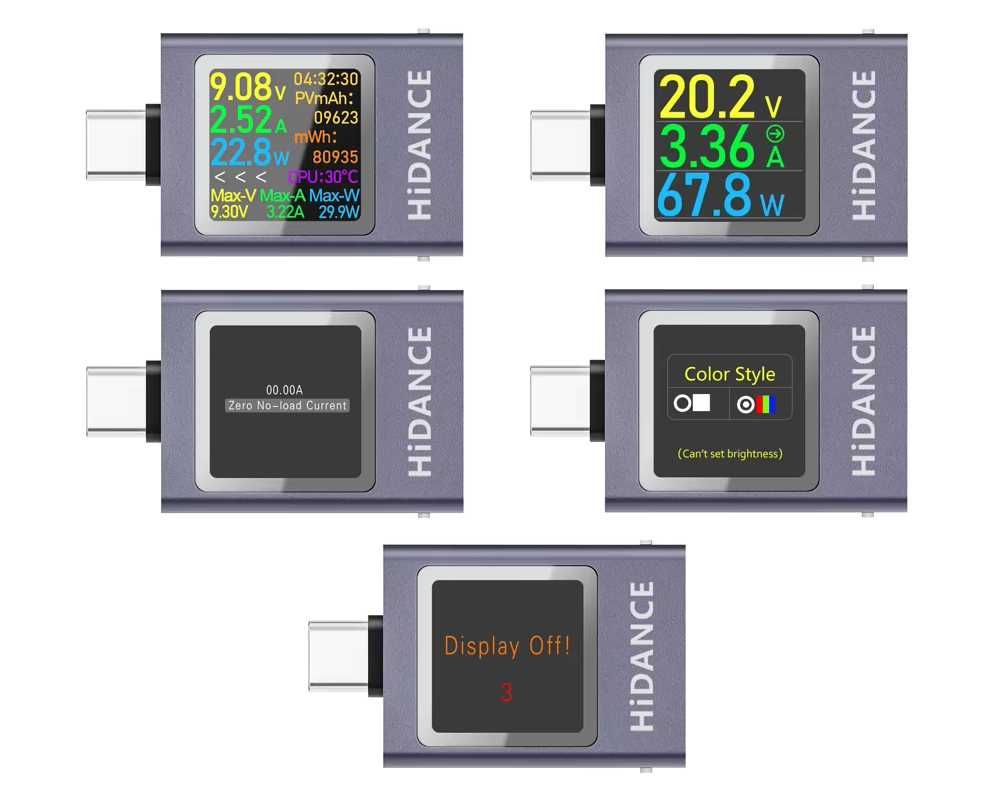 USB Type-C тестер HIDANCE HDC-085C 50В 12А