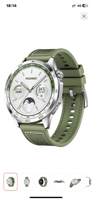 Смарт-часы Huawei Watch GT 4 46 мм серебристый-зеленый