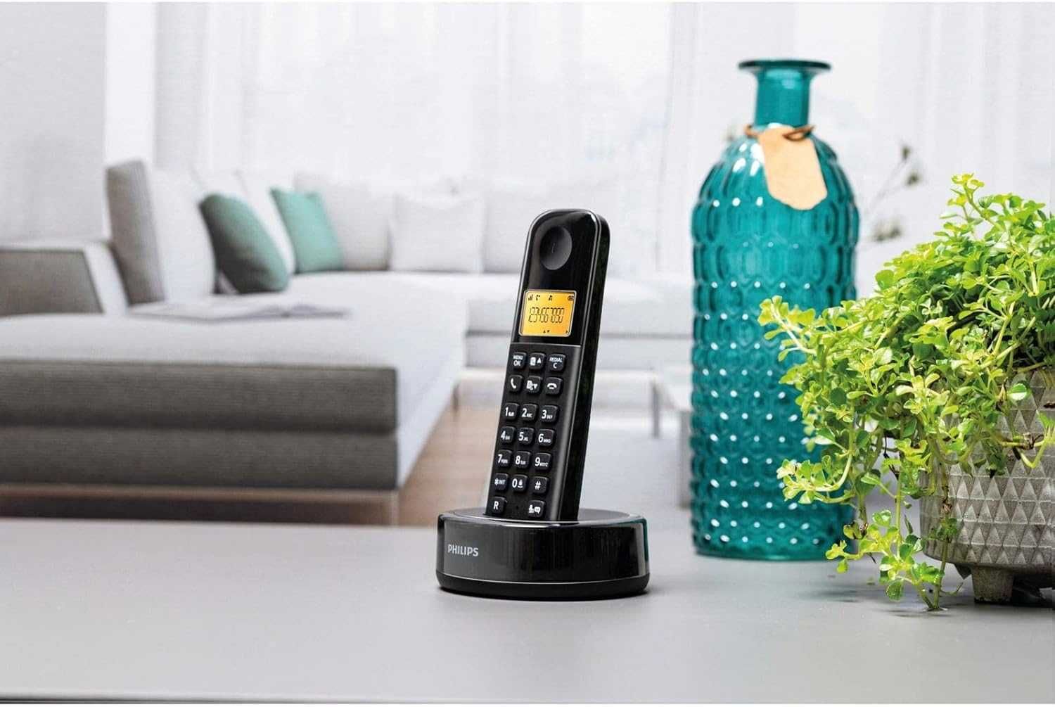 Безжичен стационарен телефон Philips - D1651B/01 – DECT