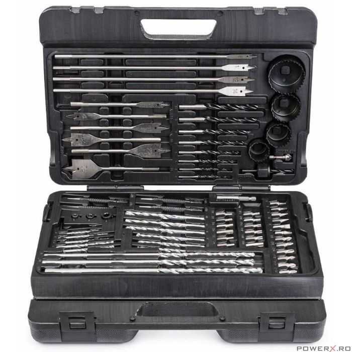 Trusa, set 204 burghie pentru lemn,metal, beton, biti, Powermat