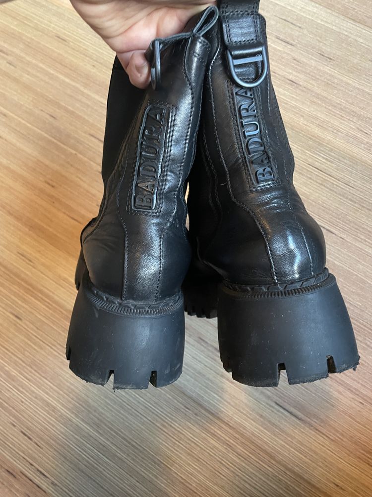 Botine Badura negre piele 40