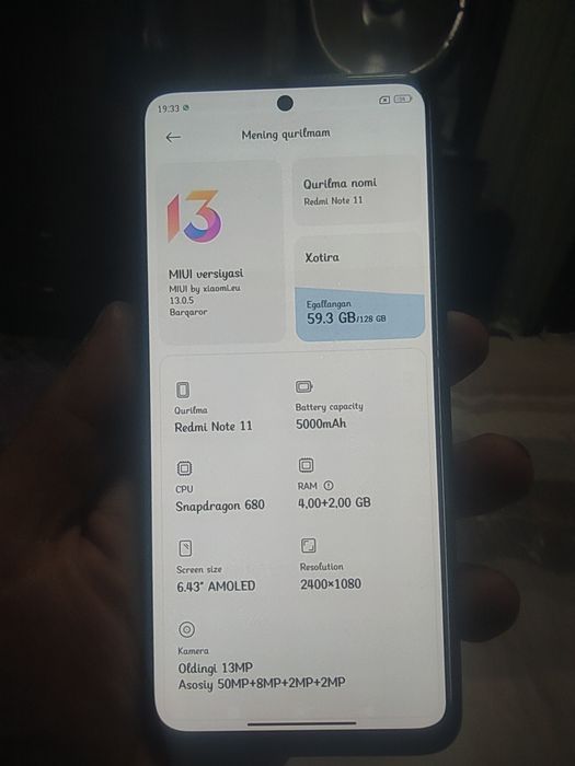 Redmi note 11 4+2 128gb