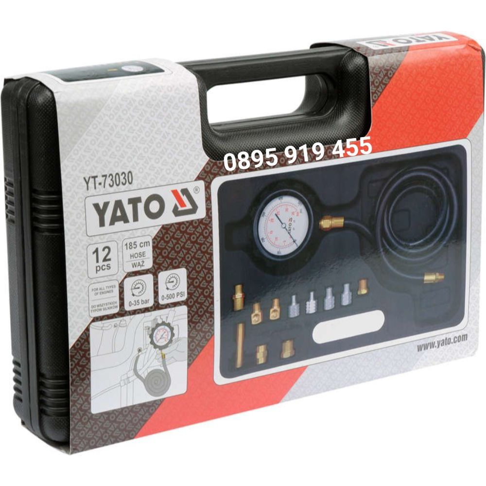 Комплект за измерване на налягането на маслото 12 части YATO YT 73030