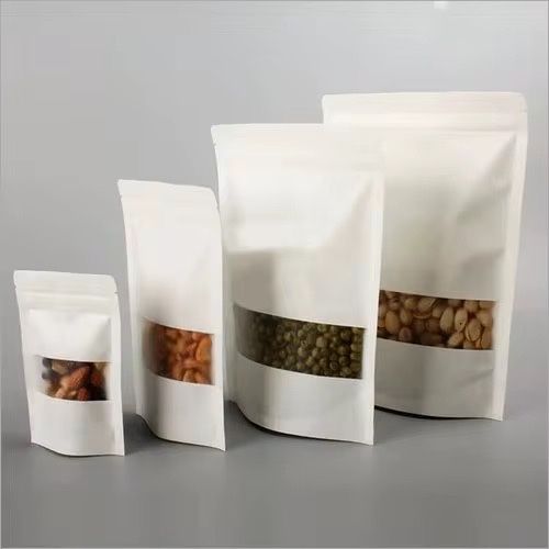 Дой пак пакет с зип замком крафт белый ziplock
