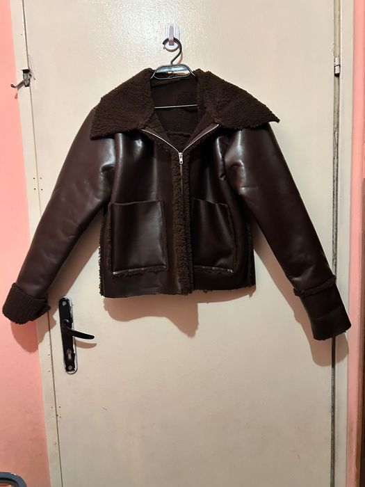 Женско, кафяво, кожено яке
