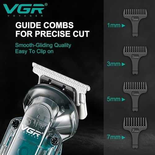 Нов Мъжки Тример за Брада Мустаци и Нос VGR, USB-C, LED, 180 Мин, IPX6