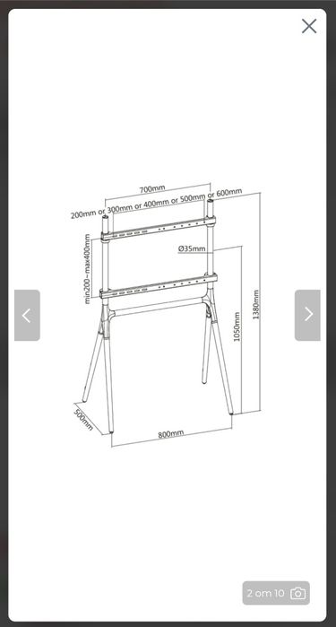 Стойка за телевизор 49 - 70 в инчове размер за под, четири крака