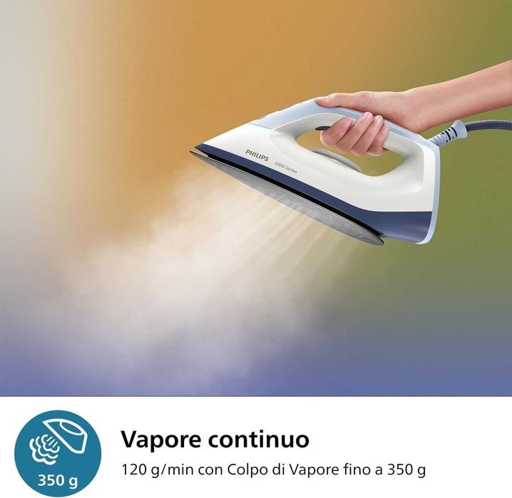 Парогенератор Philips 3000 Series, 2400W, 350г парен удар, бърза/мощна