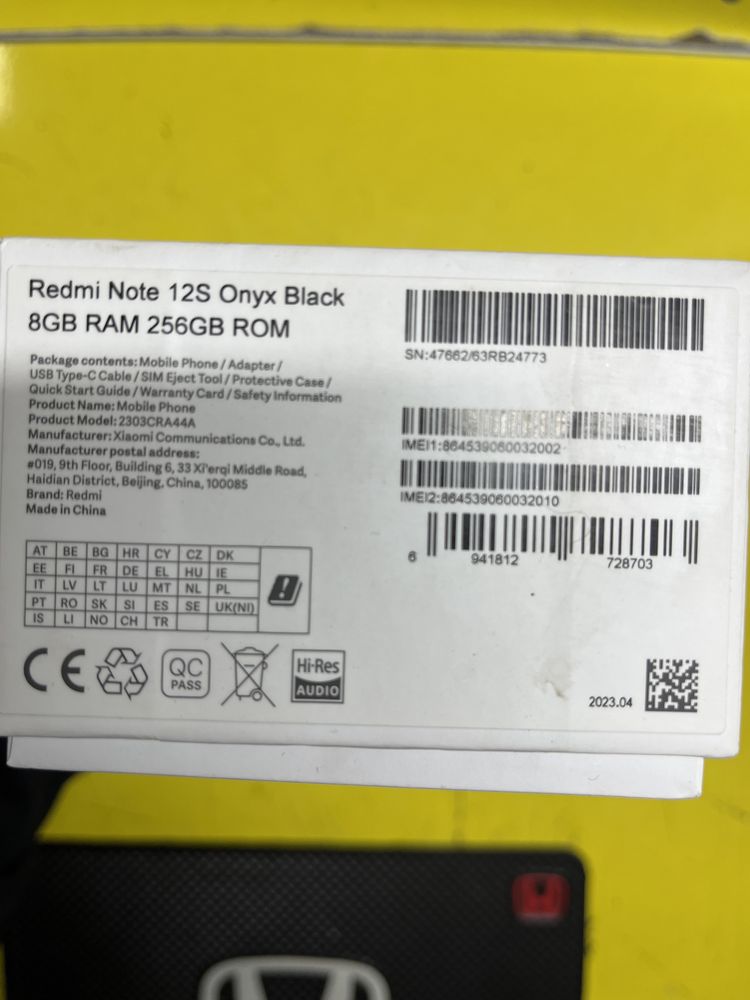 Redmi note 12s onyx black