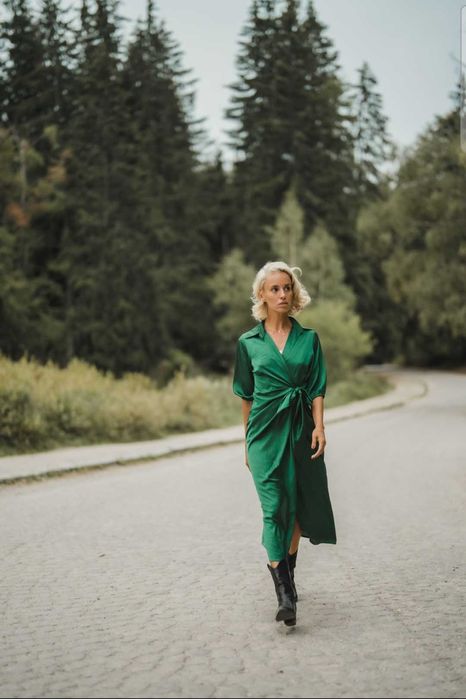 Vintage summer зелена рокля XS/S