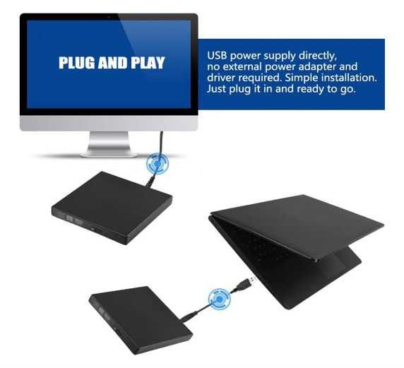 Корпус/гнездо за CD/DVD оптично устройство,12,7 мм, USB 2.0