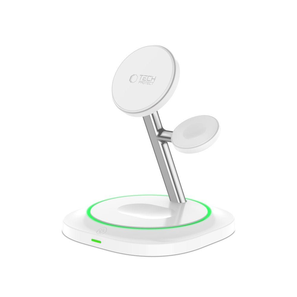 3в1 Магнитно Безжично Зарядно -Tech Protect QI15W-A46