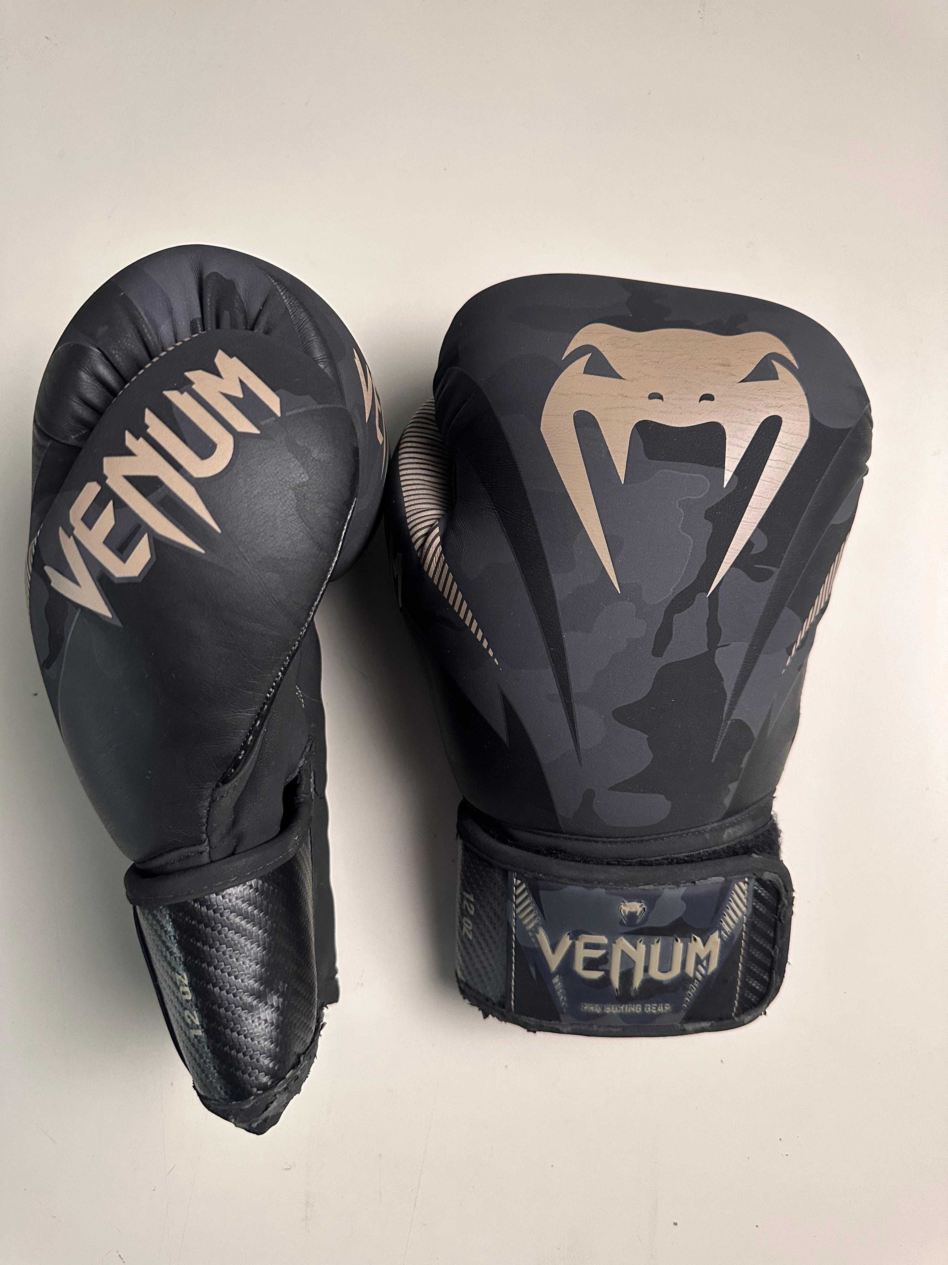 Manuși de box Venum Impact 12 OZ negru-gri