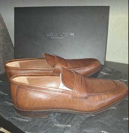 Кафяви мъжки кожени обувки 42 номер