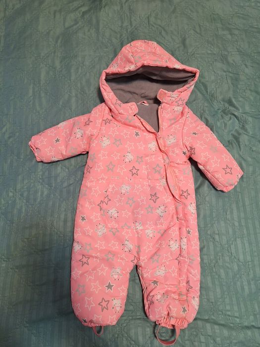 Salopeta de iarna bebe fetita, marimea 80