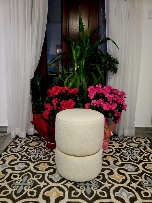 Taburet imitație blană oaie