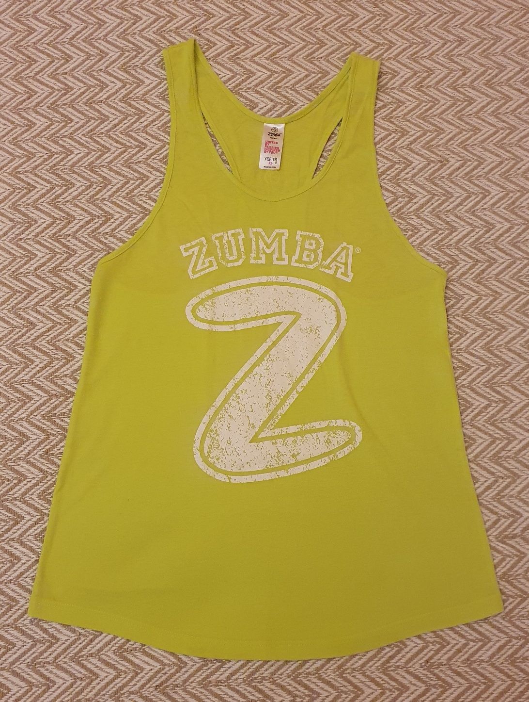 Top Zumba® Fitness verde verde lime, marimea XS/S