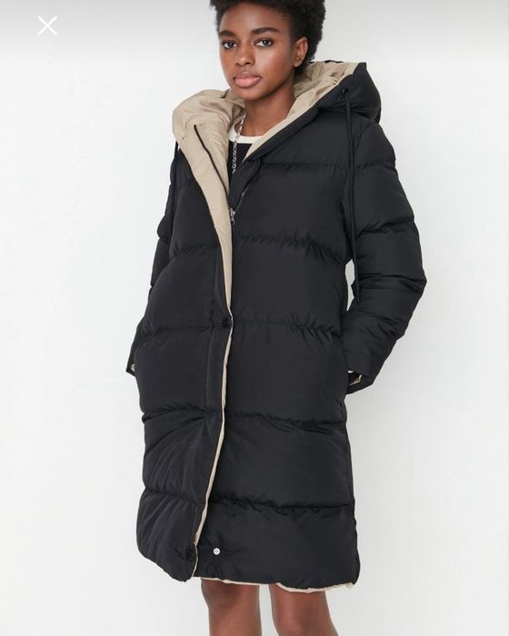 Geci Geaca jachetă neagra groasă iarna cu 2 fețe damă mărimea S-M