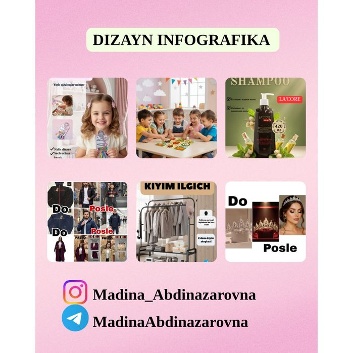 Infografika/dizayn/Mahsulot kartochka/Инфографика