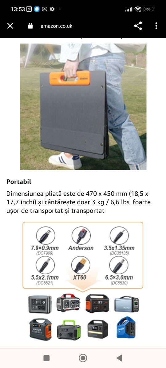 Panou solar portabil 120w nou