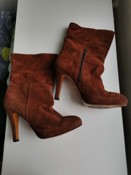 Botine piele intoarsa, made in Italy 36