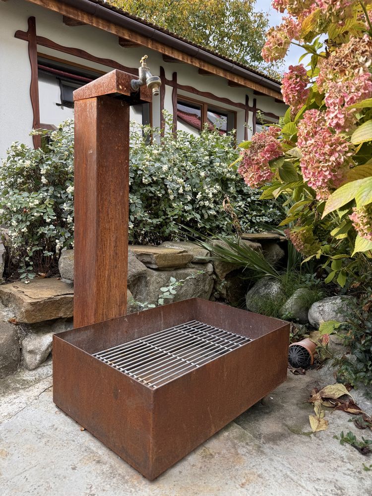 Jardiniere, ghice si obiecte diverse din otel corten