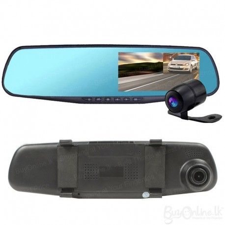 Видеорегистратор за кола ПРЕДНА и ЗАДНА КАМЕРА Огледало с монитор