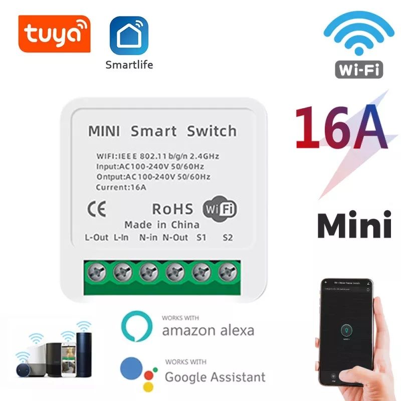 Tuya WiFi / Zigbee  mini 2way smart switch 16А