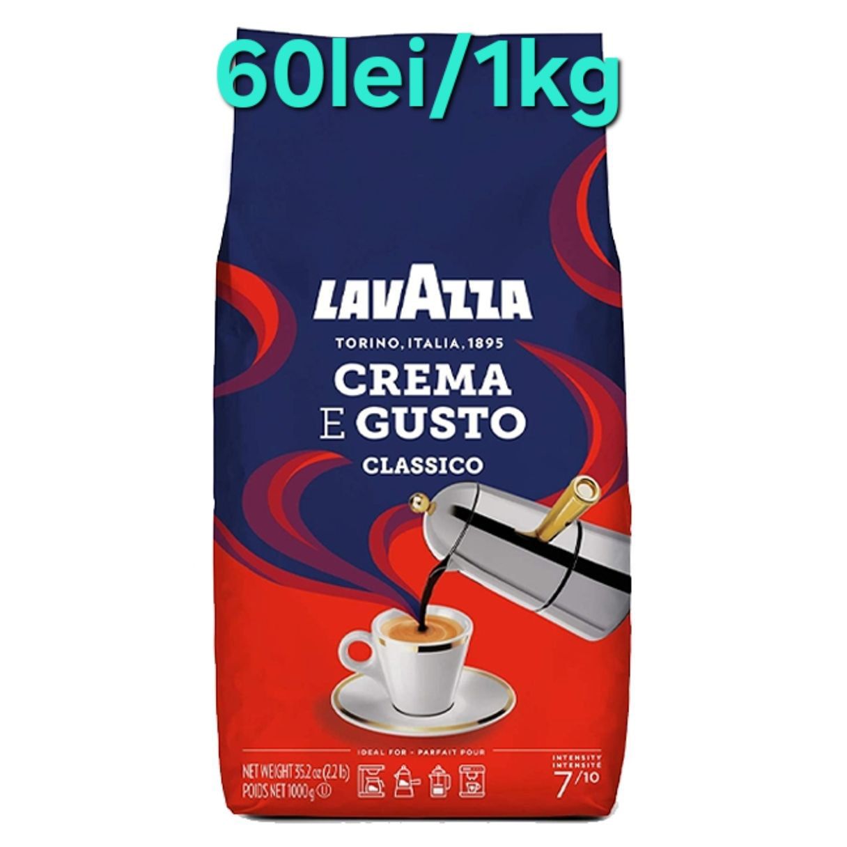 Vând cafea Lavazza crema e gusto boabe