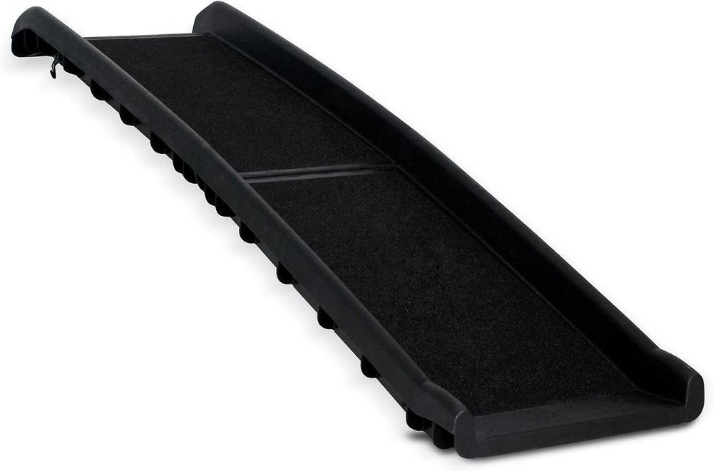 Rampă pliabilă pentru câini, neagra, 154 x 40  cm, plastic