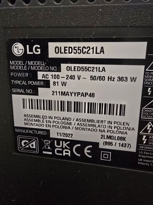 Televizor LG OLED55C21LA 139 cm smart 4K ULTRA HD 100 HZ