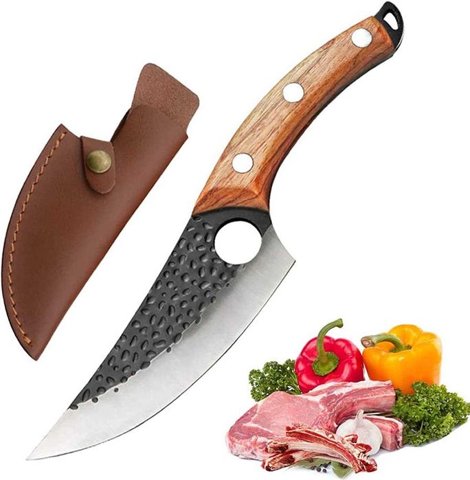 Cutit japonez forjat manual cu teaca din piele - Made in JAPAN