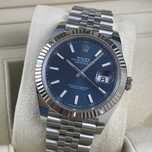 Rolex Datejust Silver/Blue Casual-Luxury-Automatic 41 mm Edition NEW