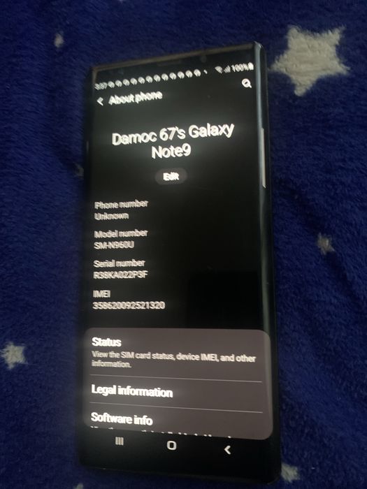 Samsung note 9 .Perfect functional
