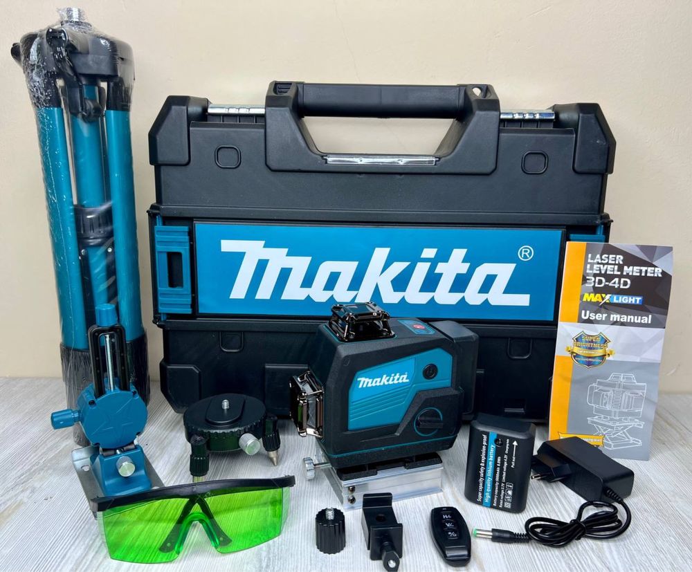 Лазерный уровень Makita 4 D Bluetooth + колонка 360 градус