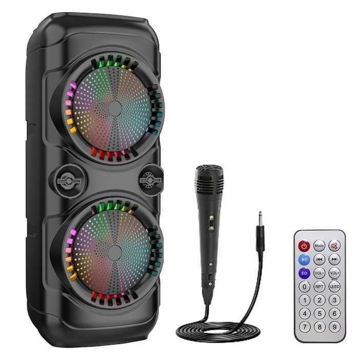 Boxa portabila tip troler,cu microfon si telecomanda,bluetooth,30W,nou