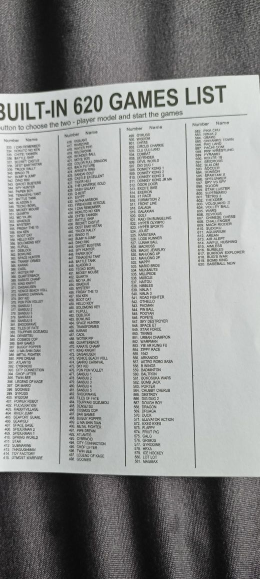 Consola cu 620 de jocuri clasice