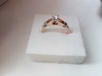 Изящен руски златен пръстен  с диаманти