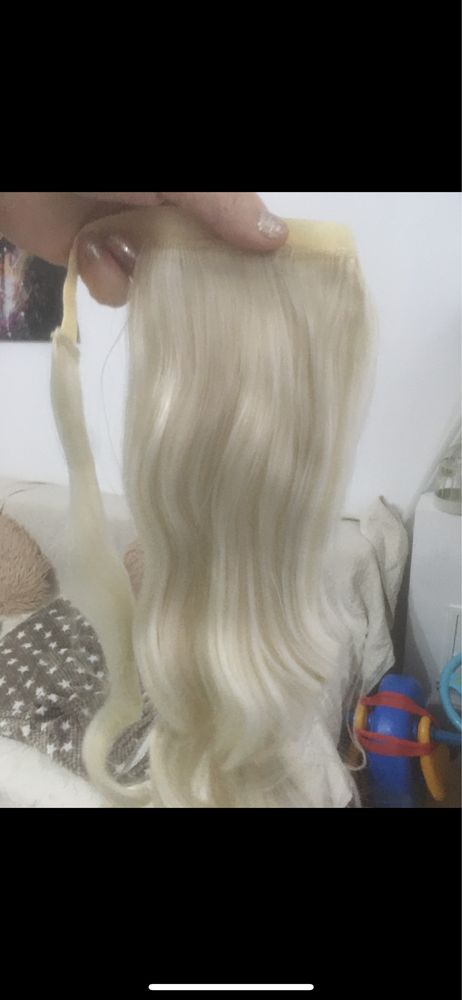 Extensie coada blond noua