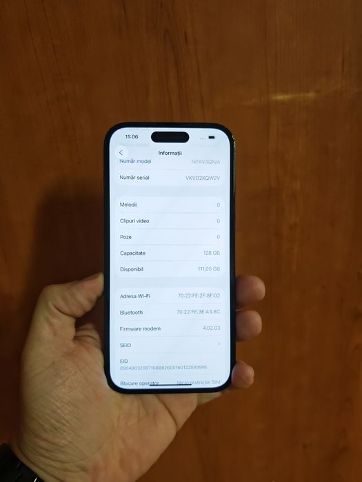 iPhone 14 Pro Black 95%Bat Stare foarte buna totul original