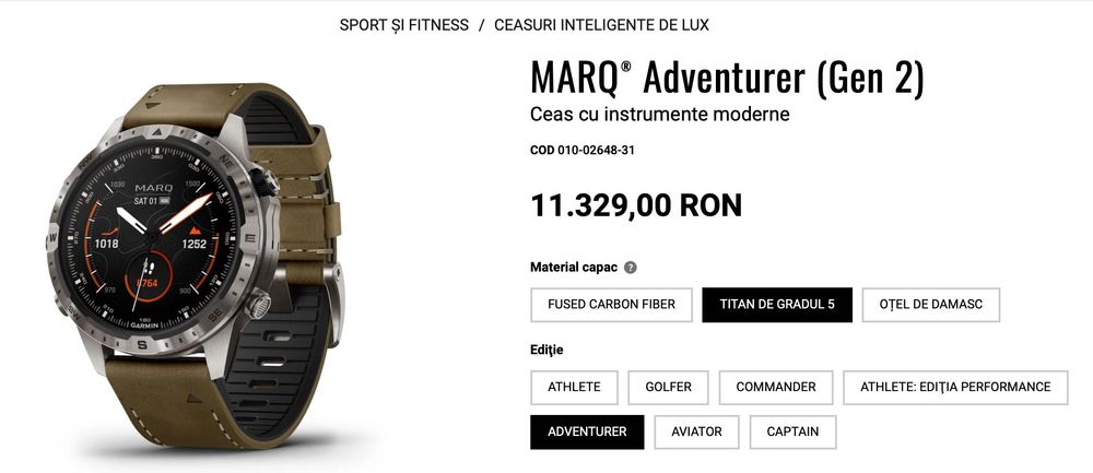 Ceas GARMIN MARQ® Adventurer (Gen 2) NOU. Neutilizat.
