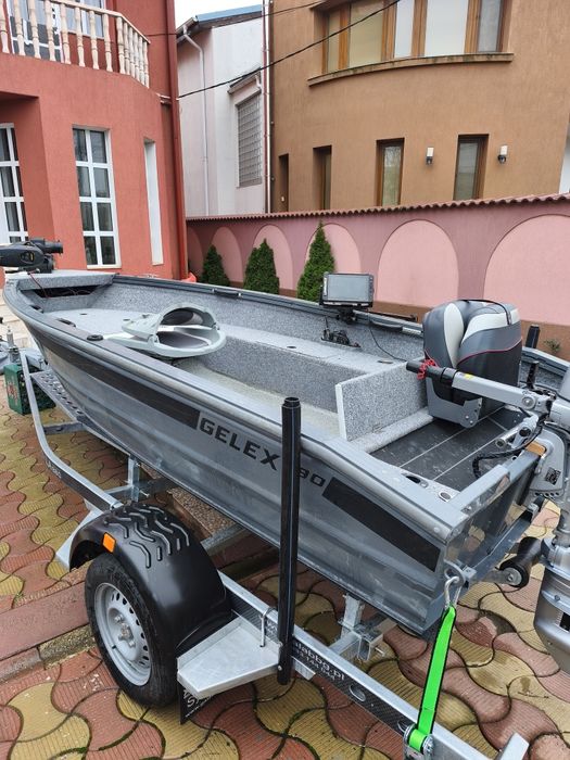 Barca full aluminiu GELEX 4 m lățime 1.65m + HONDA 20cp 2025
