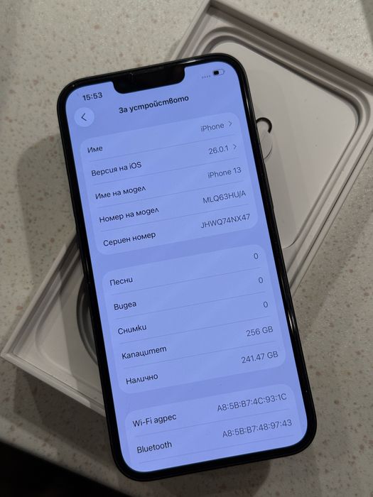 iPhone 13 256GB Black – Перфектен, 100% Батерия