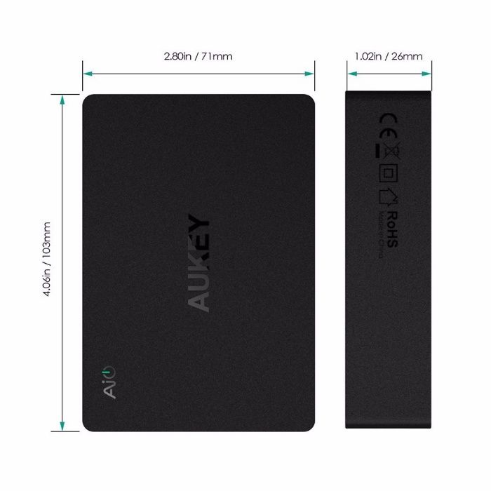 Универсално зарядно AUKEY Quick Charger 6 Ports USB Qualcomm® Quick Ch