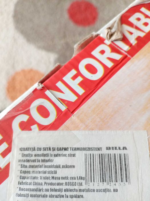 Vând cratiță cu sita și capac termorezistent