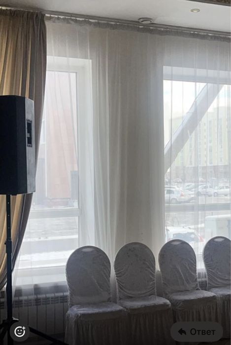 Тюли под шторы, белый б/у 4шт по 7метров, высота 3м