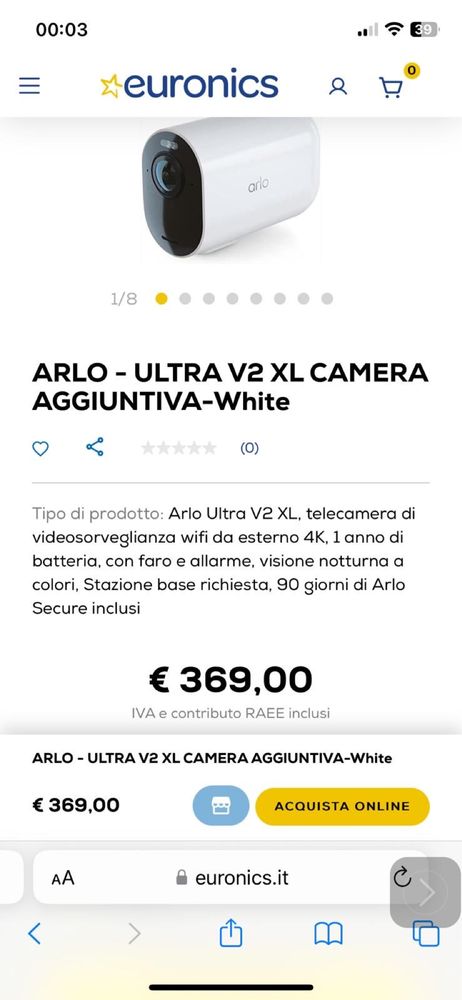 Arlo Essentials Pro4 Ultra2 XL Camera video ultraHD 2K/4K NOU SIGILAT