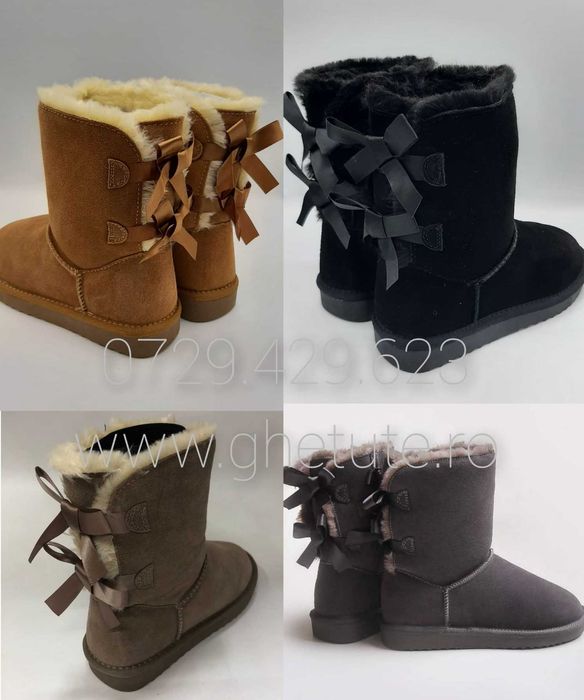 Ghete / cizme tip UGG bailey bow ( cu funde) - piele naturala - 35-40